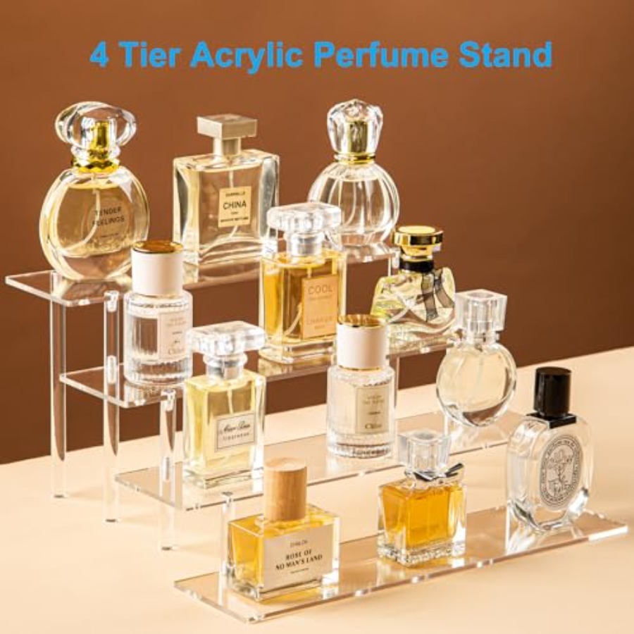 4 Tier Acrylic Perfume Organiz - Pop Display Shelf ulasan dan harga