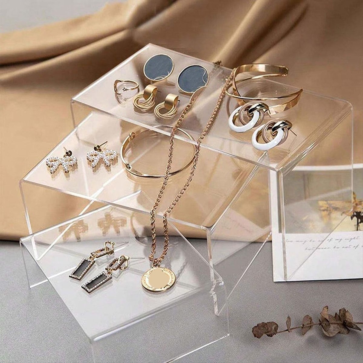 8 Pcs 2 Set Small Acrylic Rise - Display Risers Set ulasan dan harga
