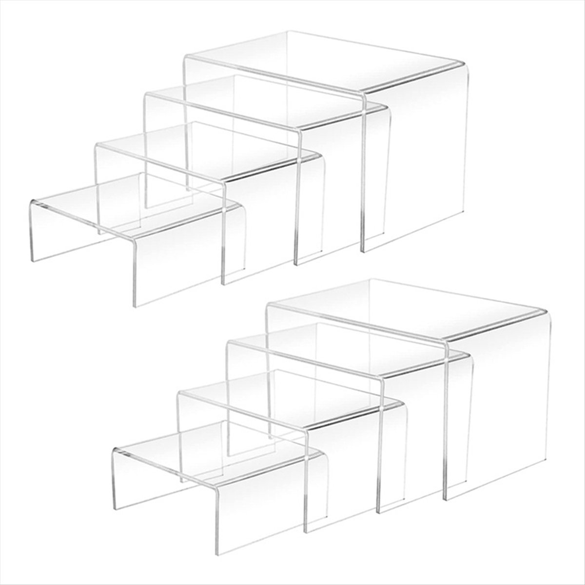 8 Pcs 2 Set Small Acrylic Rise - Display Risers Set ulasan dan harga