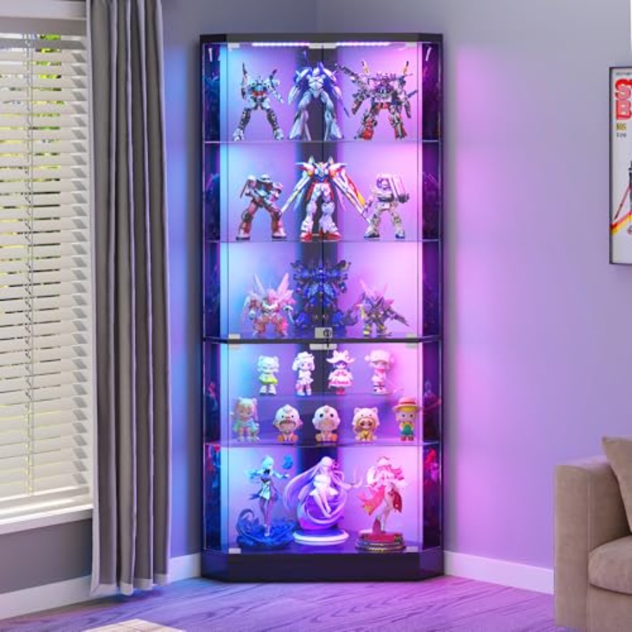 Corner Display Case with RGB L - Display Case Acrylic ulasan dan harga