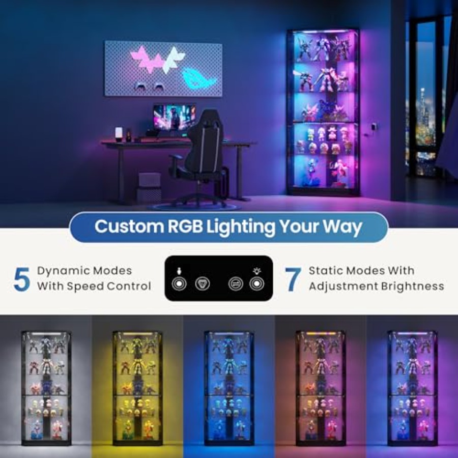 Corner Display Case with RGB L - Display Case Acrylic ulasan dan harga