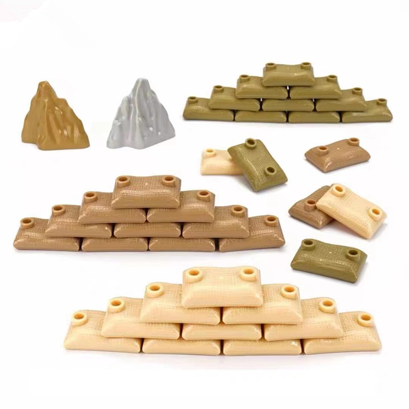 50PCS MOC Military Sandbag Bui - Lego Minifigure Holder ulasan dan harga
